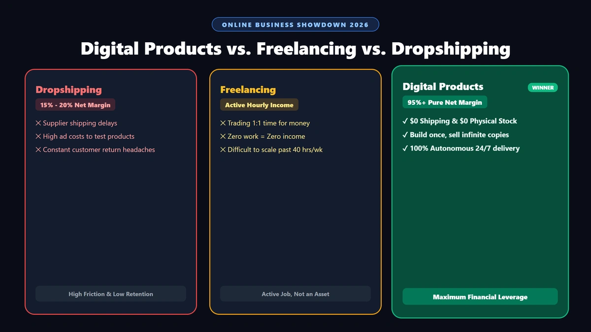 Best Ways to Make Money Online in 2026: Digital Products vs. Freelancing vs. Dropshipping