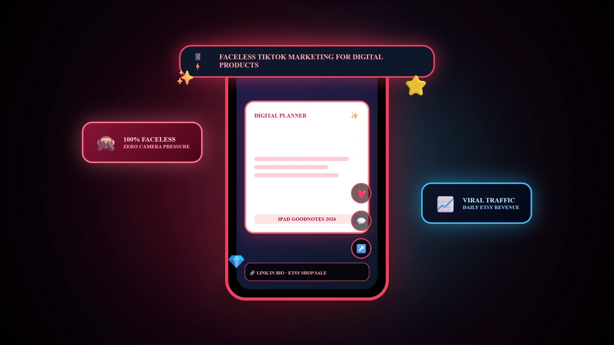 How to Market Digital Products on TikTok Without Showing Your Face (2026 Faceless Marketing Guide)