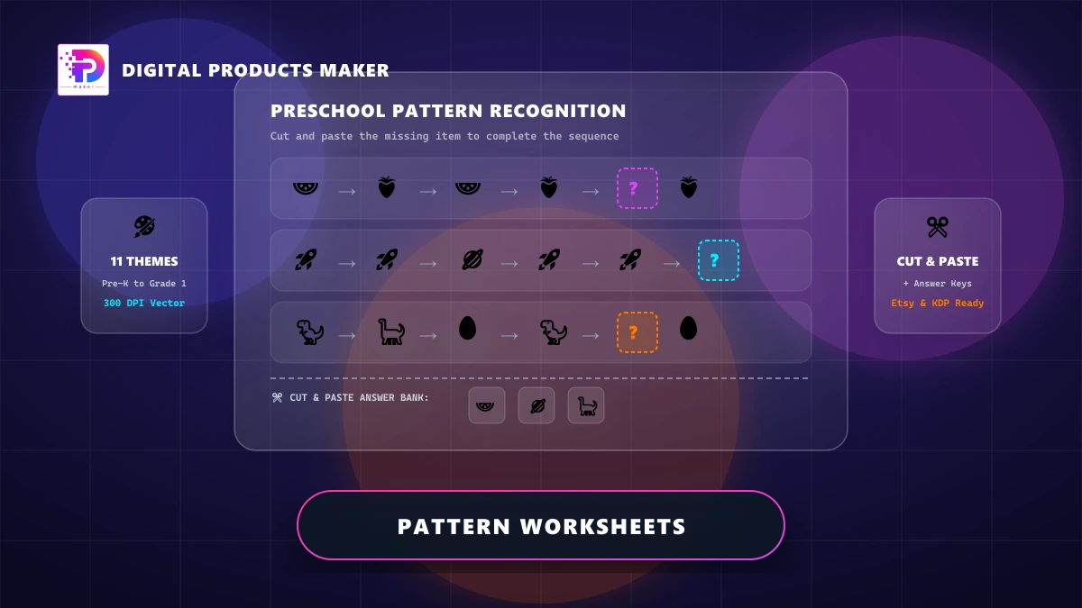 How to Create & Sell Kindergarten Pattern Worksheets and Preschool Math Printables How to Create & Sell Kindergarten Pattern Worksheets and Preschool Math Printables