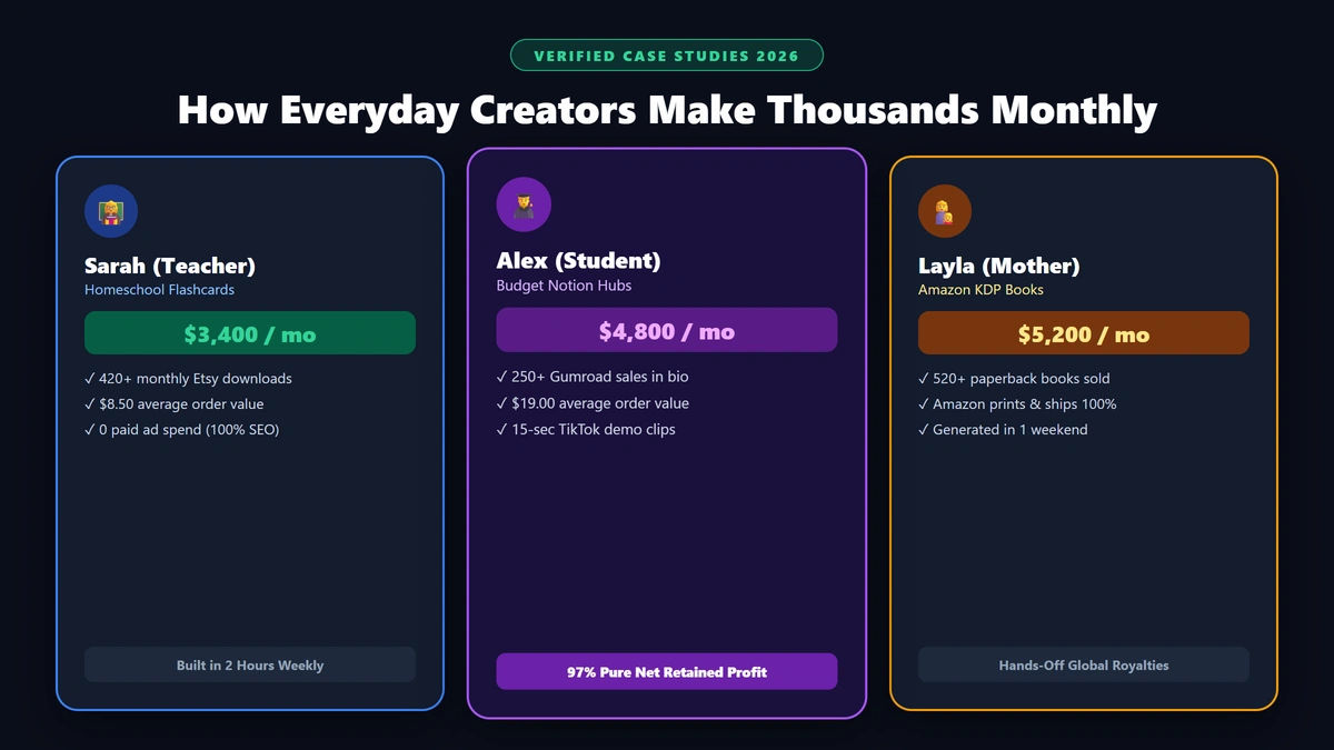 Real Success Stories: How Everyday Creators Make Thousands Monthly Selling Simple Digital Downloads (2026)