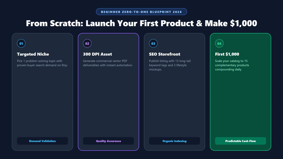 From Scratch: The Practical Step-by-Step Guide to Launching Your First Digital Product & Making $1,000 (2026)