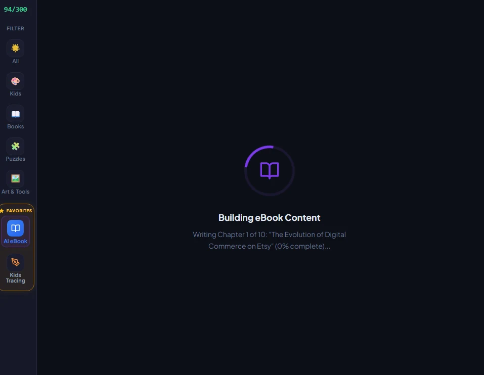 Real-time chapter synthesis progress screen Real-time chapter synthesis progress screen
