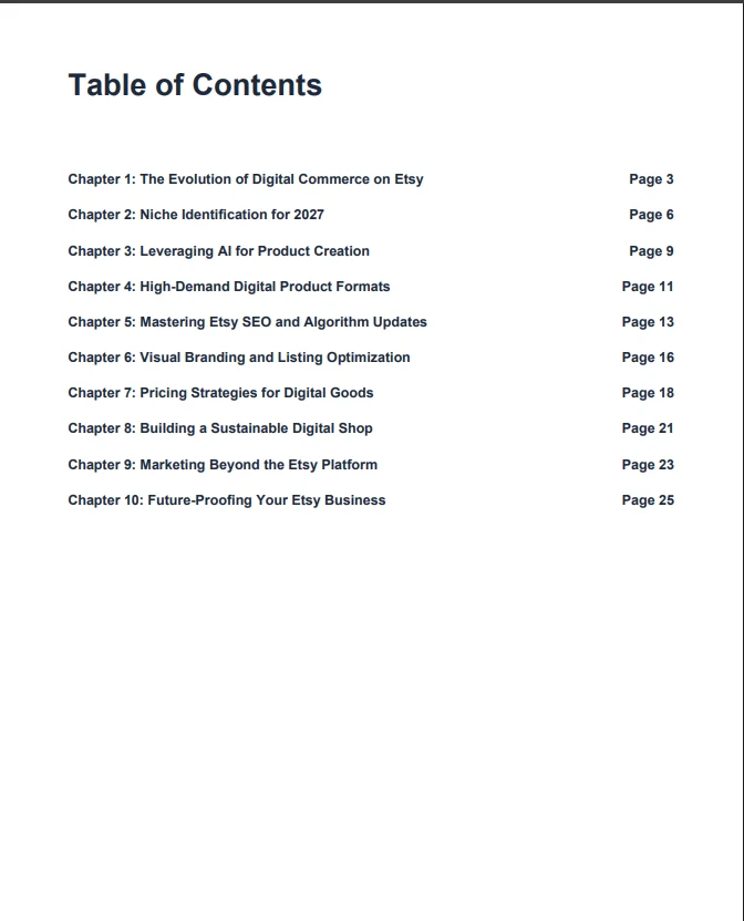 Automated Table of Contents with numbered page references Automated Table of Contents with numbered page references